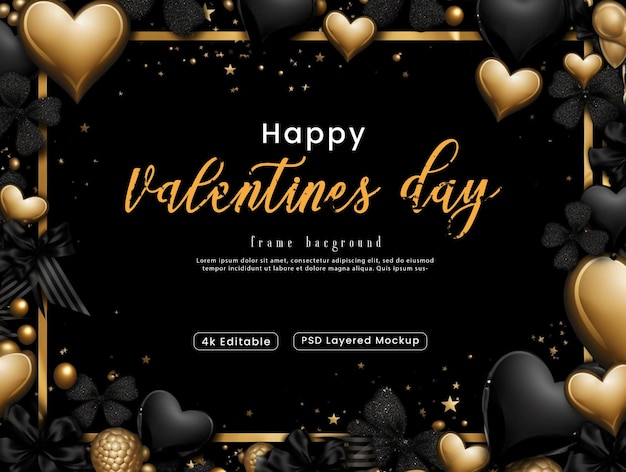 Psd valentines frame background