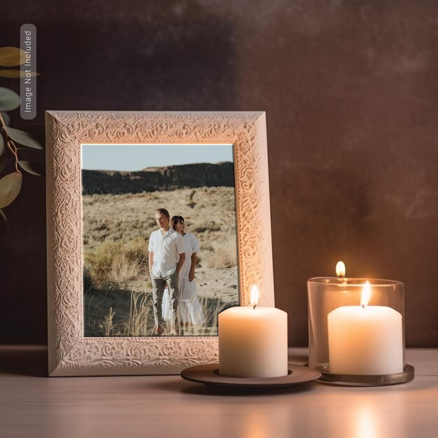 PSD psd valentines photo frame mockup