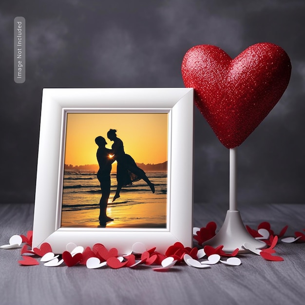 PSD psd valentines photo frame mockup