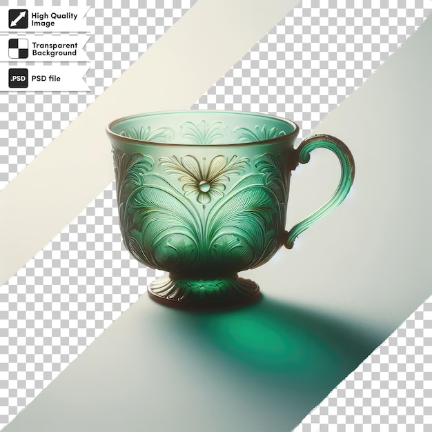 PSD psd valuable antique glass cup on transparent background