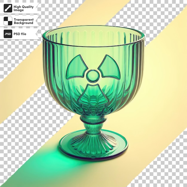 Psd valuable antique glass cup on transparent background