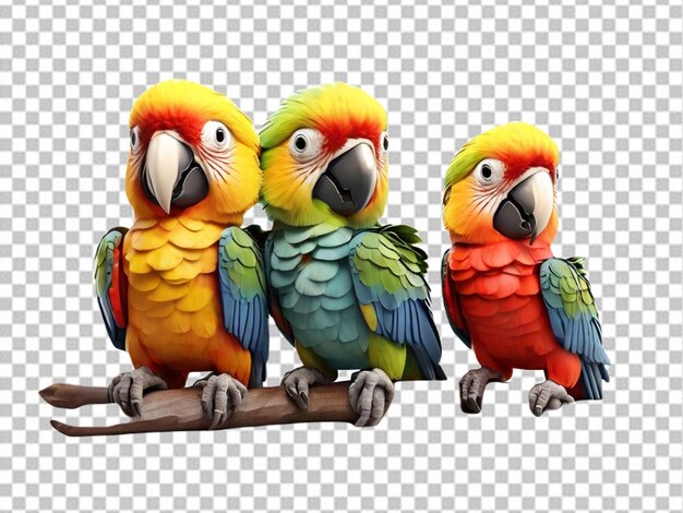 PSD psd van een 3d baby macaws