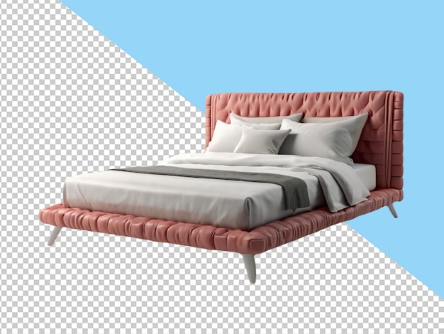 Psd van een 3d bed op transparante achtergrond