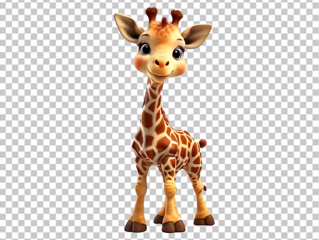 PSD psd van een 3d cartoon baby giraffe