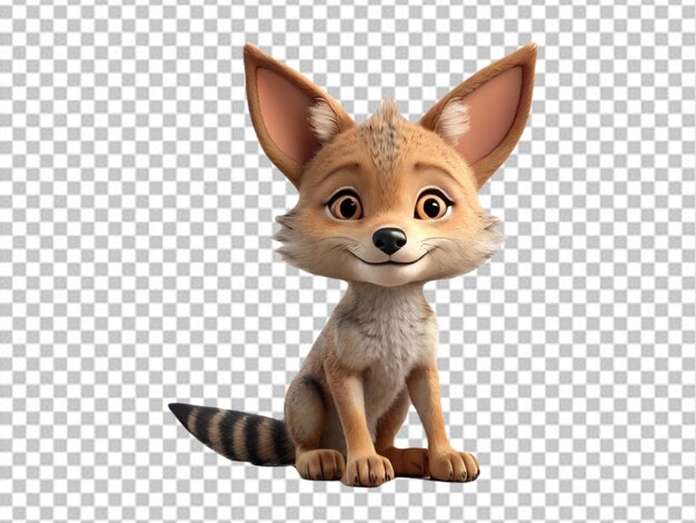 PSD psd van een 3d cartoon baby jackal