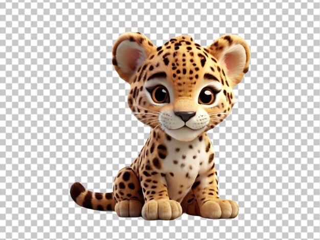 PSD psd van een 3d cartoon baby jaguar