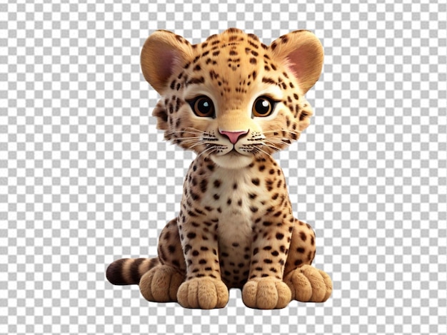 PSD psd van een 3d cartoon baby leopard