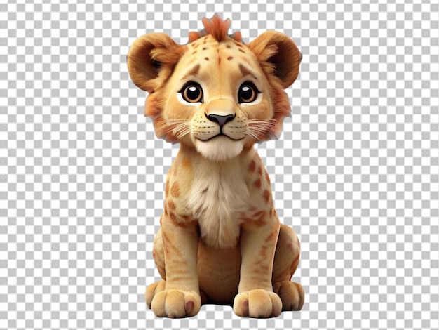 PSD psd van een 3d cartoon baby lion