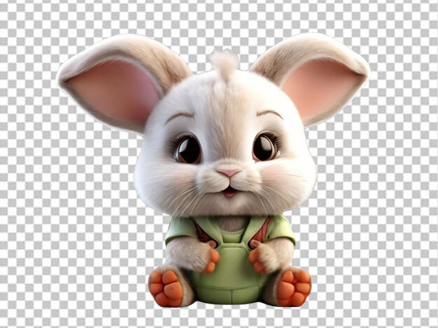 PSD psd van een 3d cartoon baby rabbit