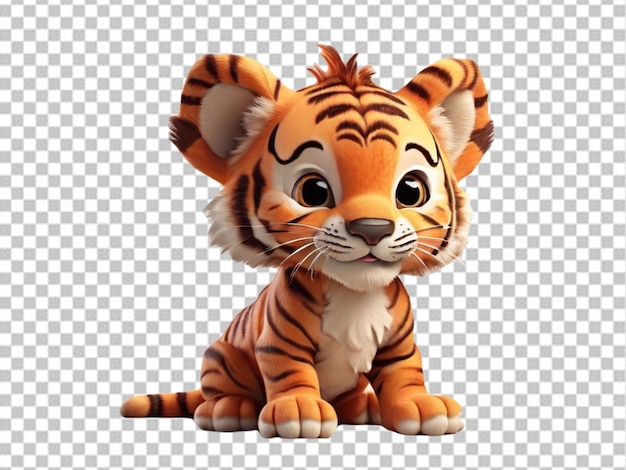 PSD psd van een 3d cartoon baby tiger