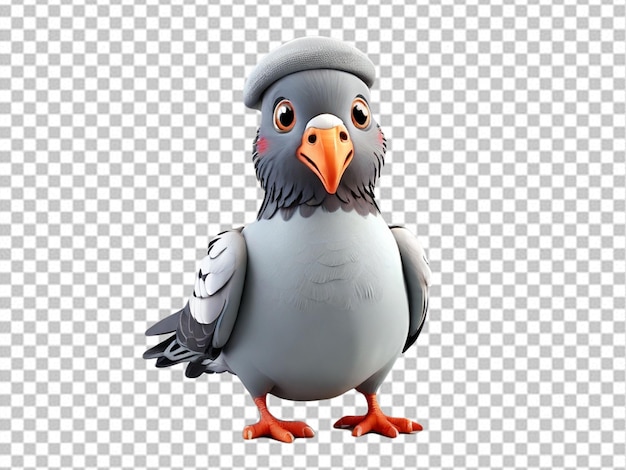 Psd van een 3d cartoon pigeon