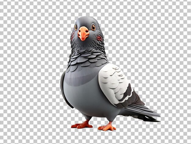 PSD psd van een 3d cartoon pigeon