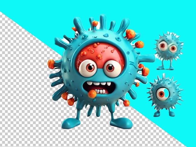 Psd van een 3d grappig monster virus