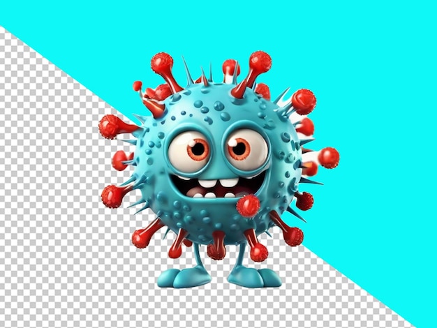 Psd van een 3d grappig monster virus