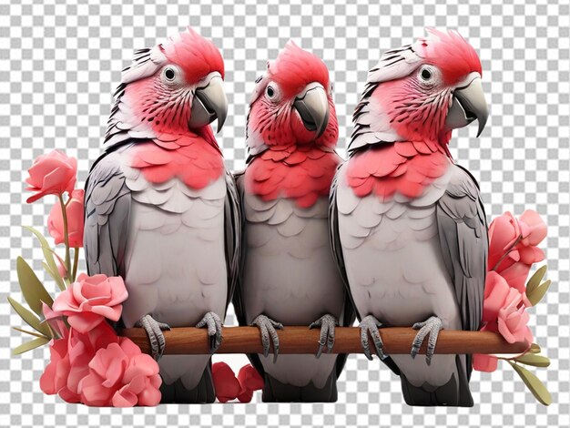 PSD psd van een 3d liefdesvogels