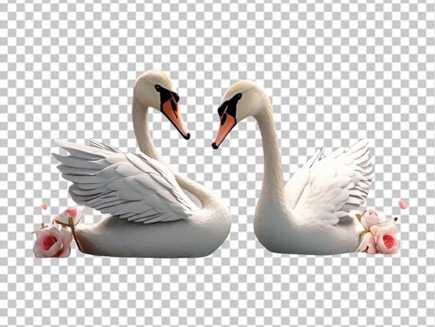 Psd van een 3d love swans