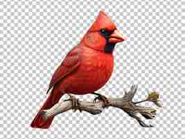 PSD psd van een 3d northern cardinal die zit