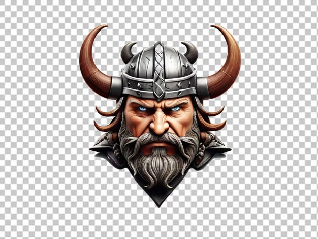 PSD psd van een 3d viking hoofd logo