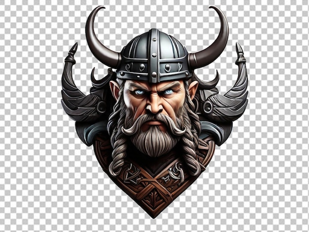 PSD psd van een 3d viking hoofd logo