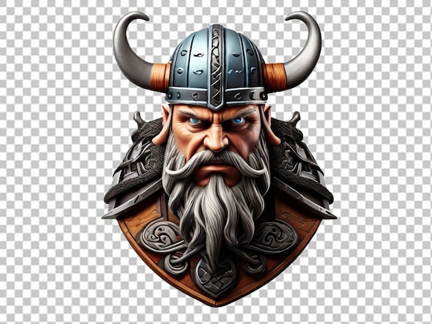 PSD psd van een 3d viking hoofd logo