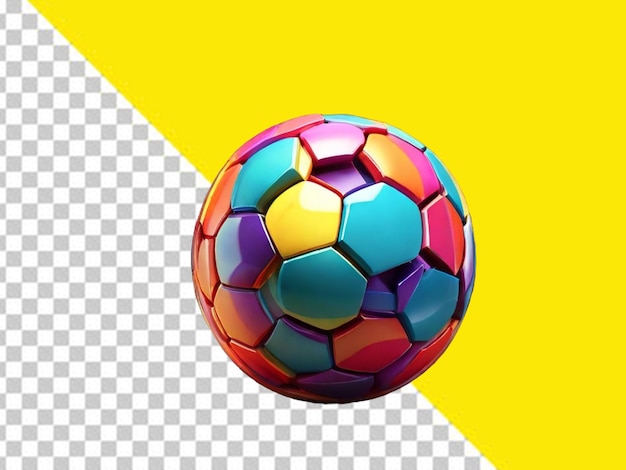 Psd van een 3d-voetbal op een transparante achtergrond