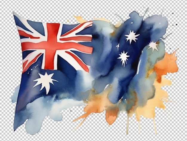 Psd van een aquarel kunst van een australische vlag