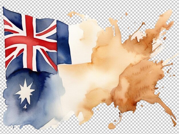 Psd van een aquarel kunst van een australische vlag