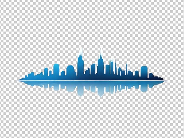 PSD psd van een blauw icoon van een stadsbeeld op een doorzichtige achtergrond