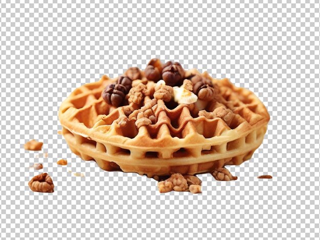 PSD psd van een crunchy waffle dessert op transparante achtergrond