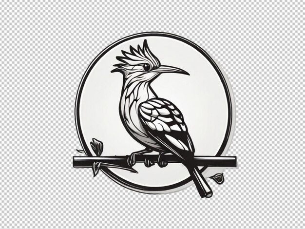 PSD psd van een hoopoe vogel logo op doorzichtige achtergrond