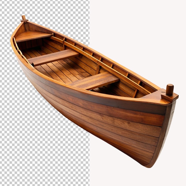 PSD psd van een houten boot op een doorzichtige achtergrond