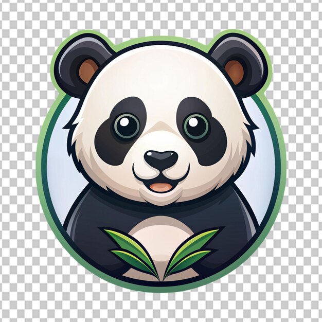 PSD psd van een mascotte met schattige panda-logo's op een doorzichtige achtergrond