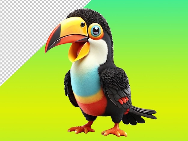 Psd van een mooiste ever toucan op transparante achtergrond