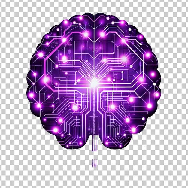 PSD psd van een technologie verbinding hersenen icoon op transparante achtergrond