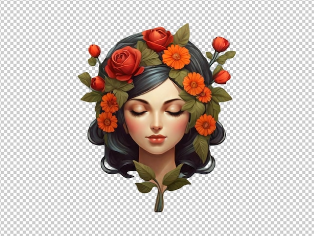 PSD psd van een vrouwelijk symbool met bloemen vrouwen39s dag concept