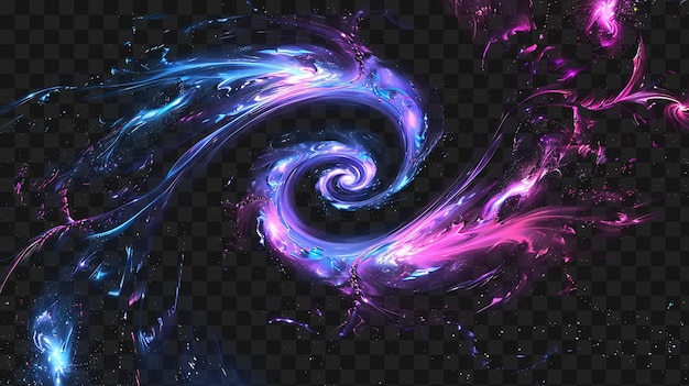 Psd van Gleaming Interstellar Spirals Draait en Draait met een Neon Frame Art Design Template