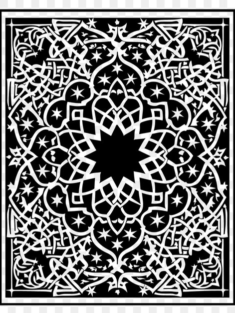 PSD psd van moorish tile frame art met ster en geometrisch patroon decor cnc frame tattoo art concept