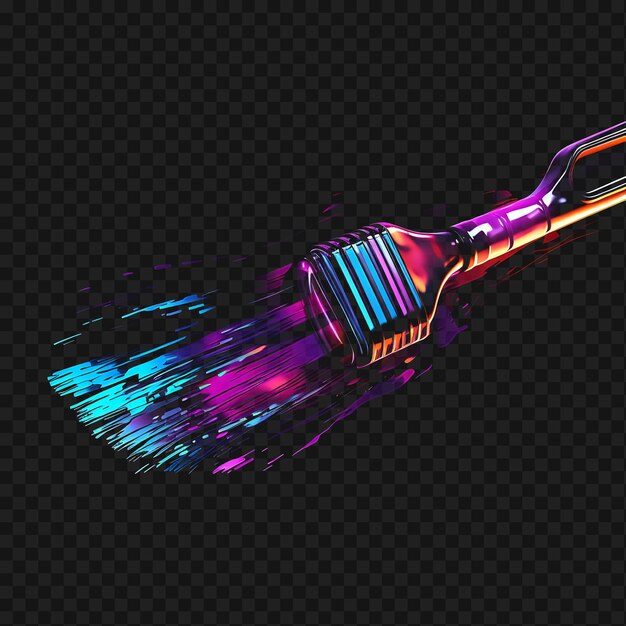 PSD psd van paintbrush artistic purple angular neon lines paint tube dec transparent clean glow effects