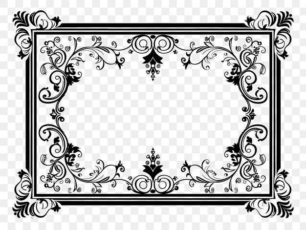 PSD psd van vintage frame art met ornate filigree en swirl decorations cnc frame tattoo art concept