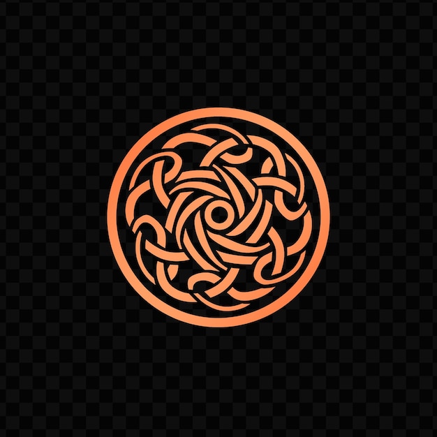 Psd vector ancient celtic clan logo with knotwork and spirals for decor simple design tattoo art