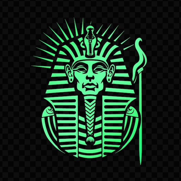 PSD psd vector ancient egyptian pharaoh logo with pyramid and crook for dec simple design tattoo art