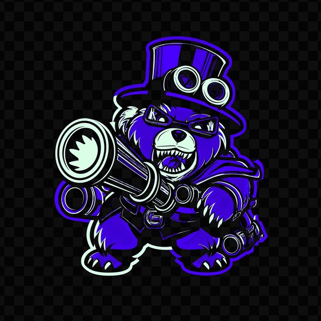 PSD psd 터 배틀 레디 베어 (vector battle ready bear) 는 고글과 티셔츠 디자인 문신 잉크를 들고  모자를 입고 있다.