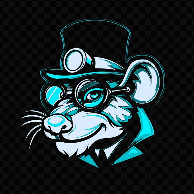 PSD psd vector cunning rat with a masterminds monocle and top hat designed tshirt design tattoo ink