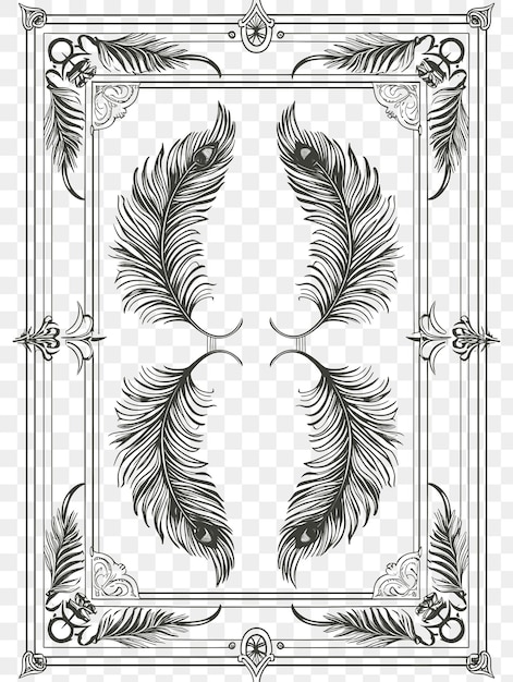 PSD psd vector gatsby inspired postcard design with an opulent frame style cnc die cut tattoo design