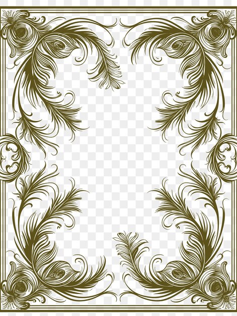 Psd vector gatsby inspired postcard design with an opulent frame style cnc die cut tattoo design