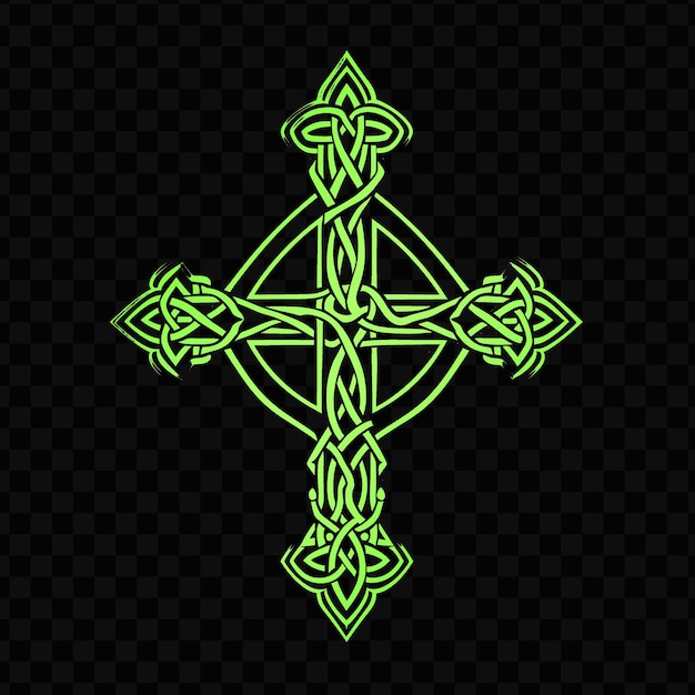 Psd vector legendary celtic cross logo with knotwork and trinity knots creative design tattoo ink