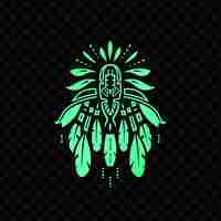 PSD psd vector mystical shaman society logo with animal totems and feathers simple design tattoo art