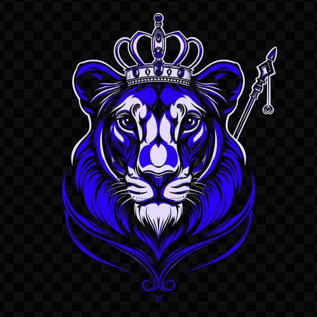 PSD psd vector noble lioness with a queens crown and scepter designed with tshirt design tattoo ink