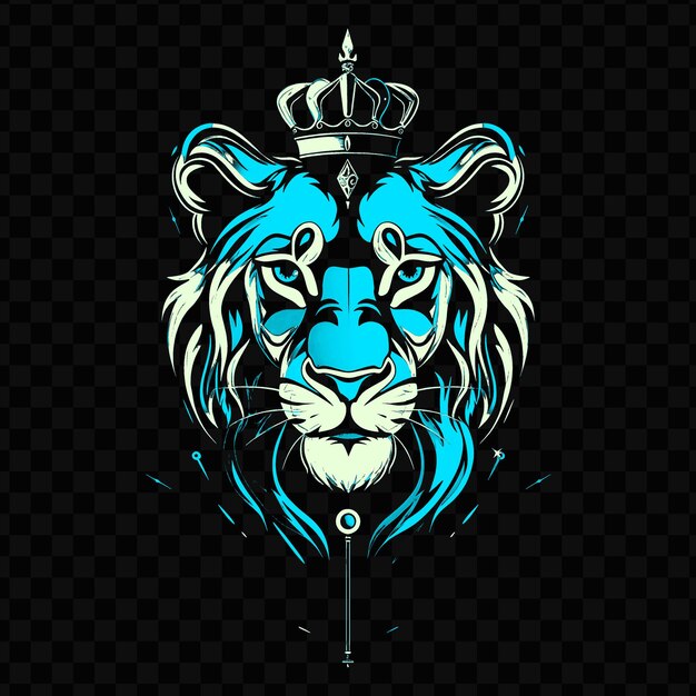 PSD psd vector noble lioness with a queens crown and scepter designed with tshirt design tattoo ink