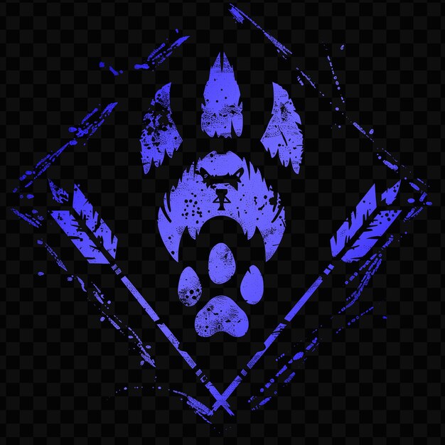 PSD psd vector primal huntsman guild insignia with arrows and paw prints fo simple design tattoo art